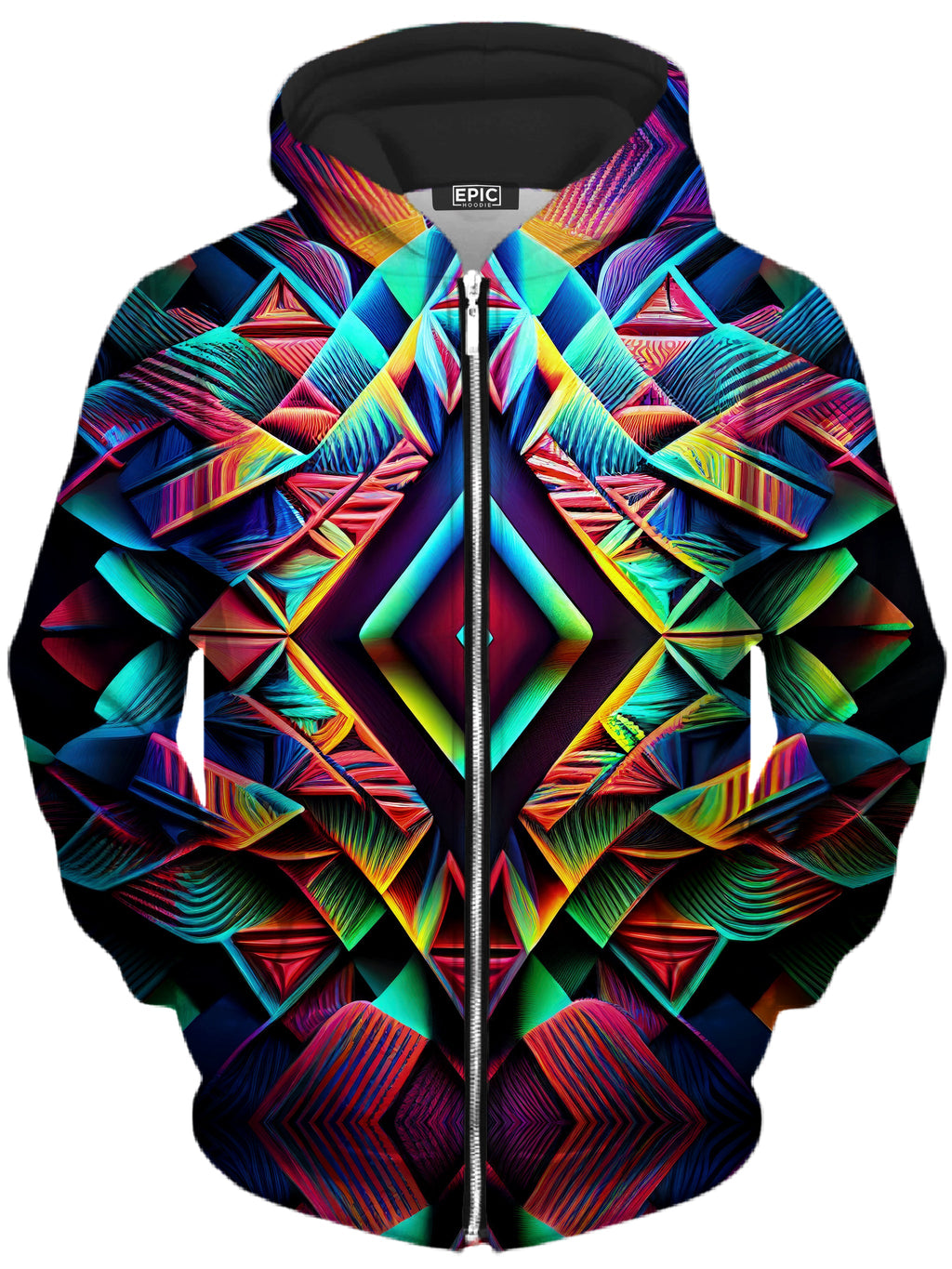 Psychedelic Tribal Unisex Zip-Up Hoodie iEDM Epic Hoodie