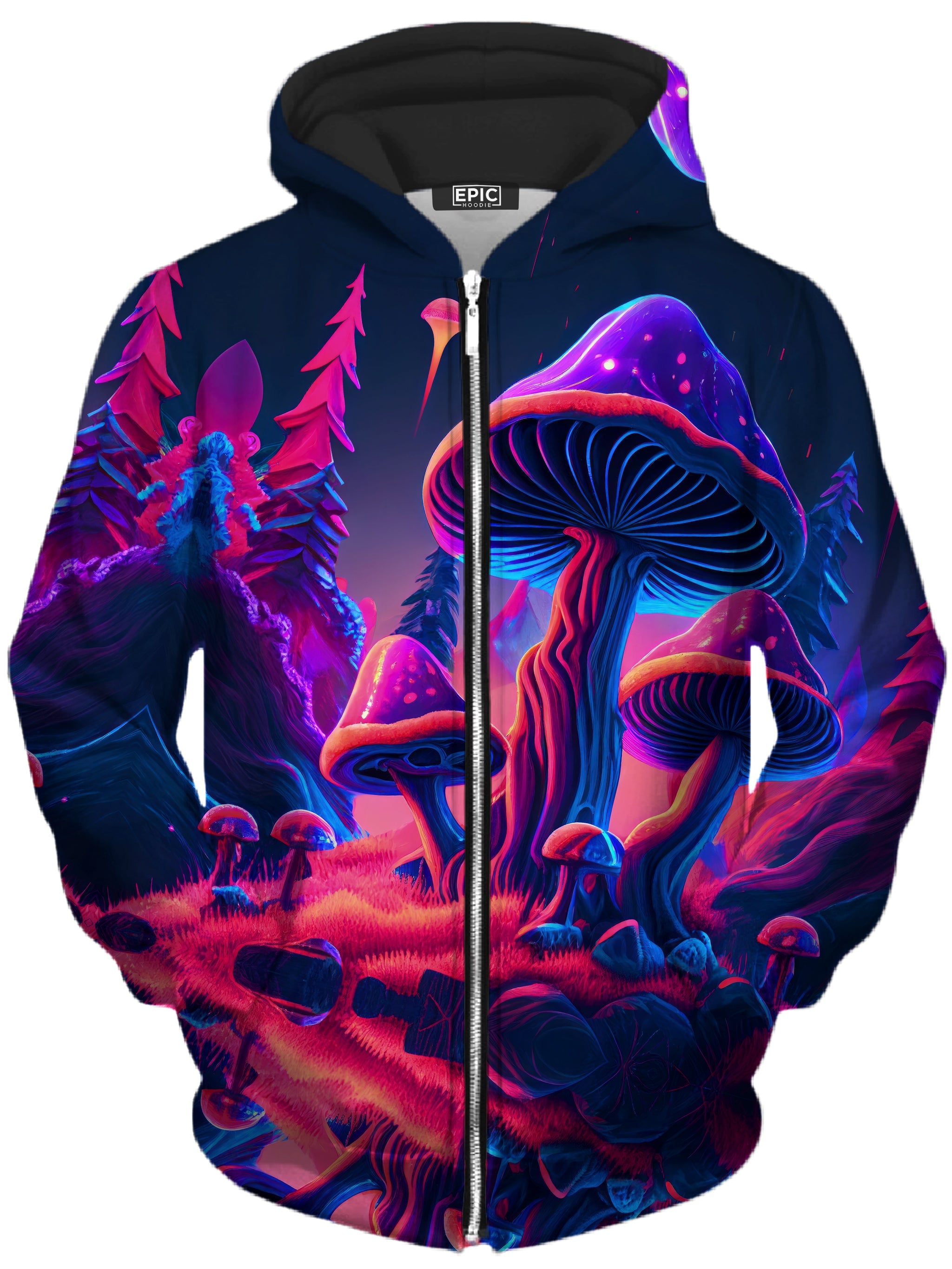 Shroom Trip Unisex Zip-Up Hoodie iEDM Epic Hoodie