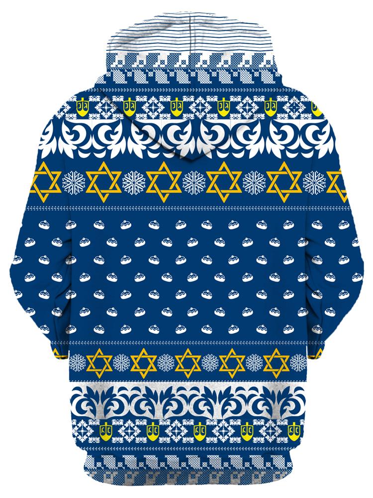 Hanukkah Turn Up Ugly Unisex Hoodie iEDM Epic Hoodie
