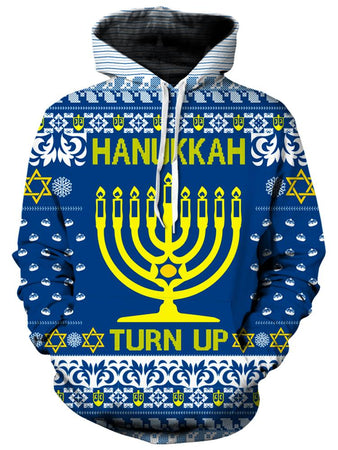 iEDM - Hanukkah Turn Up Ugly Unisex Hoodie