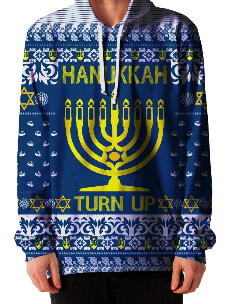 Hanukkah Turn Up Ugly Unisex Hoodie, iEDM, T6 - Epic Hoodie