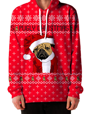 Christmas - Ugly Pug Unisex Hoodie