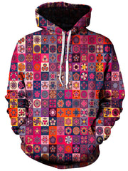 Mandala Squares Unisex Hoodie, Gratefully Dyed Damen, T6 - Epic Hoodie