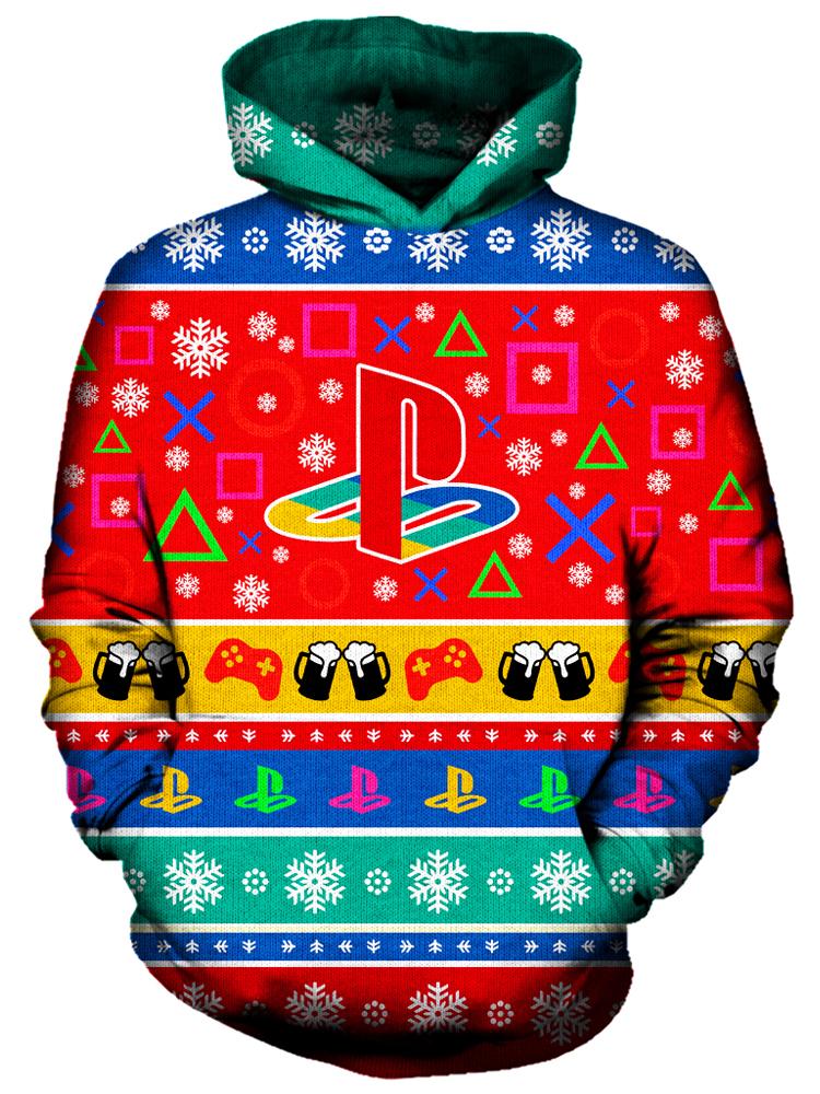 On Cue Apparel - Playstation Christmas Hoodie