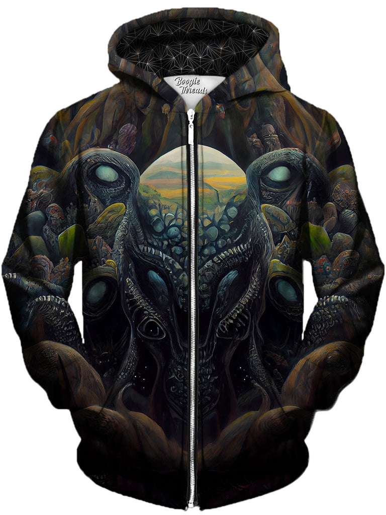 Gratefully Dyed Damen - Psychedelic Reflection Unisex Zip-Up Hoodie