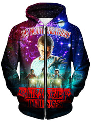 Stranger Things Unisex Zip-Up Hoodie, Gratefully Dyed Damen, T6 - Epic Hoodie